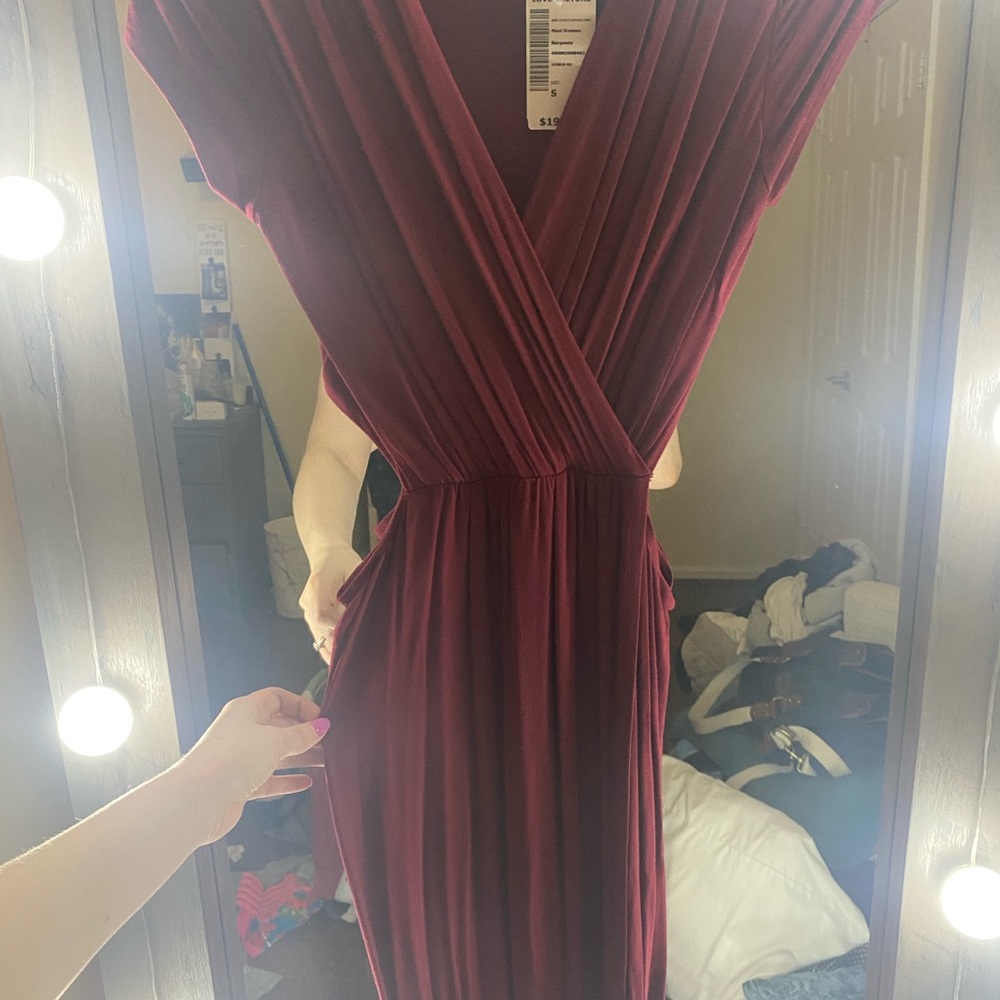 Wine maxi dress